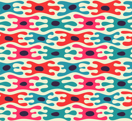Abstract seamless pattern. Ethnic motif. Colorful organic shapes