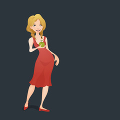 Girl holding an apple