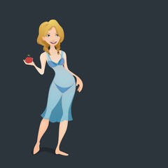 Girl holding an apple