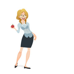 Girl holding an apple