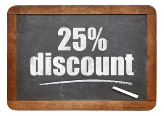 Obraz premium twenty five percent discount blackboard sign