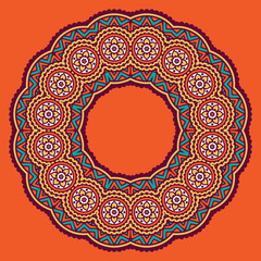 colored circular ornament in Oriental style