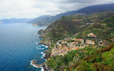 Via dell Amore (The Way of Love), linking Riomaggiore and Manarola. Cinque Terre, Liguria Italy