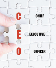 Fototapeta premium Last puzzle piece with Business Acronym CEO