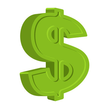Dollar sign isolated on a white background. Emblem of American m