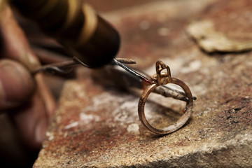 Obraz na płótnie Canvas jeweler solder ring