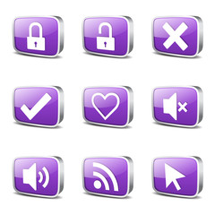 SEO Internet Sign Square Vector Violet Icon Design Set 4