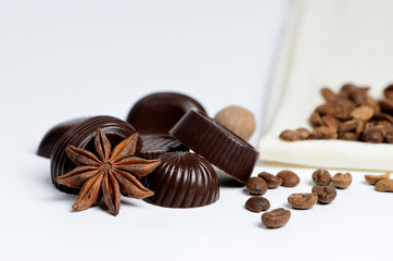 chocolate, coffee and spices