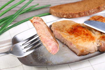 Piece of meat and food background