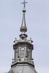 clock and bell tower in a medieval Spanish city