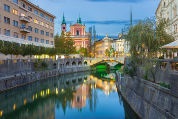 Fototapeta na wymiar Romantic medieval Ljubljana, Slovenia, Europe.