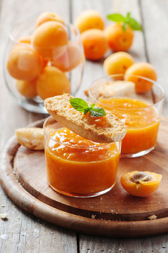 Apricot jam with bread
