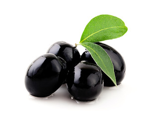 Black olives on white.