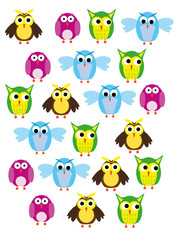 Fototapeta premium patterned background with owls