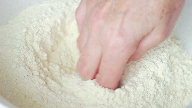 preparations for making dough by hands