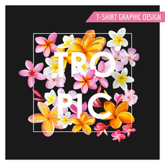 Tropical Flowers Graphic Design - for t-shirt, fashion, prints 