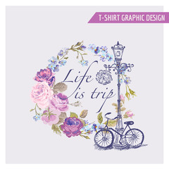 Tropical Flowers Graphic Design - for t-shirt, fashion, prints 