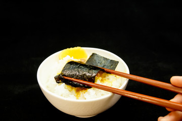 Raw Egg on Rice with Natto