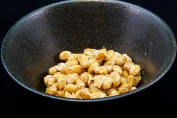 Raw Egg on Rice with Natto