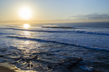 Fototapeta na wymiar Ocean Waves Coastline sunrise landscape