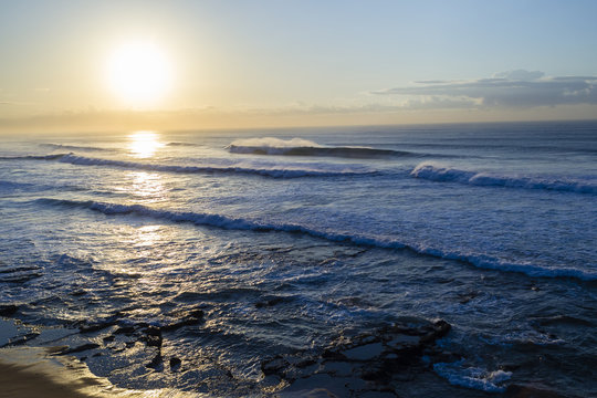 Ocean Waves Coastline sunrise landscape