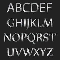 Vector Alphabet Set on gray background. vector