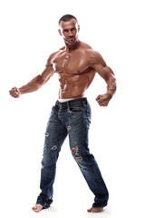 Fototapeta premium Handsome muscular man posing