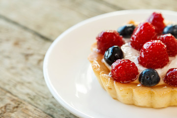Delicious cake with berries