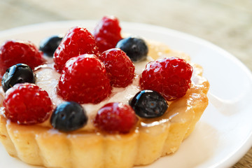 Delicious cake with berries