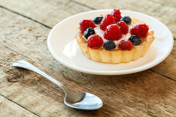 Delicious cake with berries