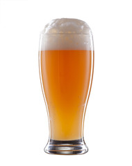 Light unfiltered beer isolated on a white background