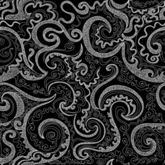 Abstract vector seamless pattern with figured lines