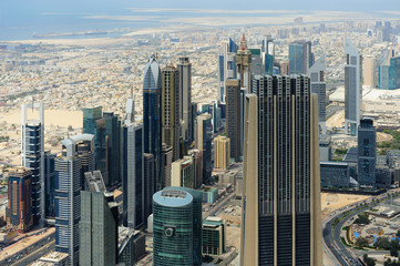 Panele Szklane  Widok z lotu ptaka World Trade Center w Dubaju