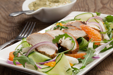 Spiced-Rubbed Turkey Breast with Salad