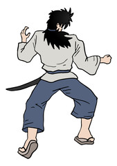 samurai pose illustration