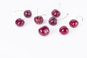 Delicious Red cherry / cherries (white studio background)