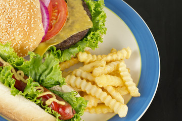 Cheeseburger Hotdog Fries