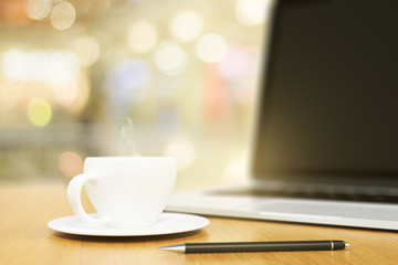 workplace with laptop