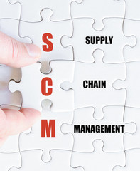 Fototapeta premium Last puzzle piece with Business Acronym SCM