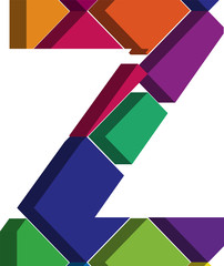 3d font letter Z