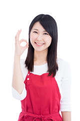 エプロン姿の女性