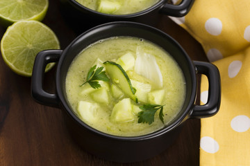 cold cucumber soup with herbs