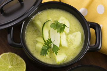 cold cucumber soup with herbs