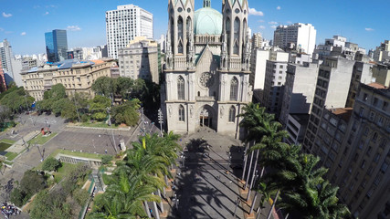 Fototapeta premium Aerial View of Se Cathedral in Sao Paulo, Brazil