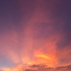 Beautiful cloud over sky at sunset time in Phuket, Thailand