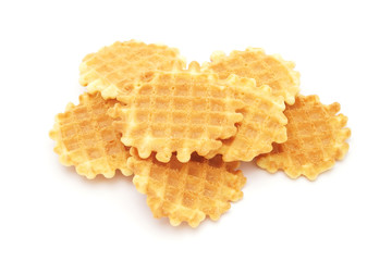 crisp waffle on white background