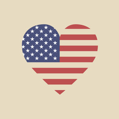 USA America heart flag