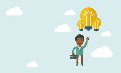 African-american businessman carrying a briefcase.