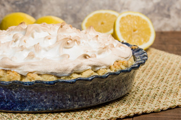 Fresh baked lemon meringue pie