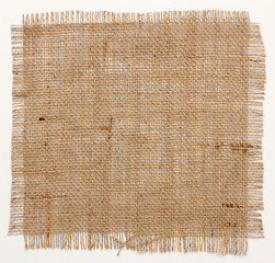 texture of Burlap hessian square with frayed edges